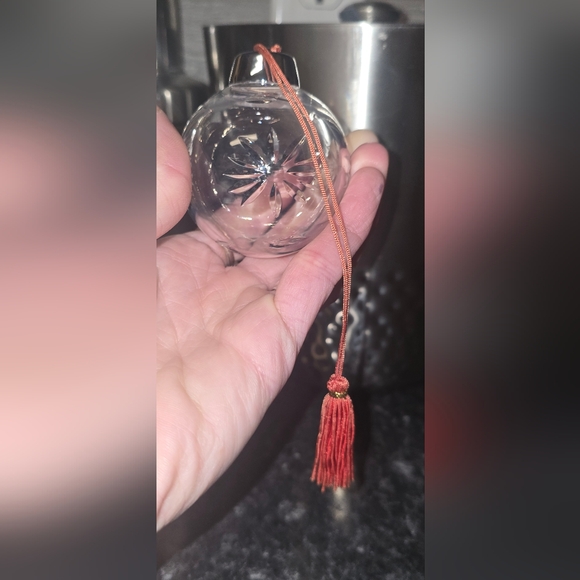 7-inch clear glass ornament featuring A striking red tassel 7" In length. BNWOT! - Picture 2 of 5